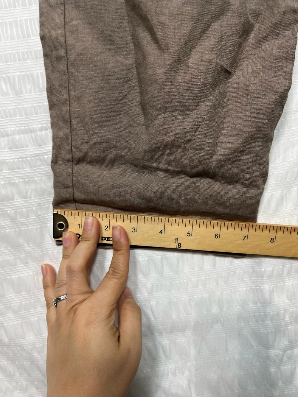 Pangaia Garterized Drawstring Track Pants in Brown Linen Size Medium